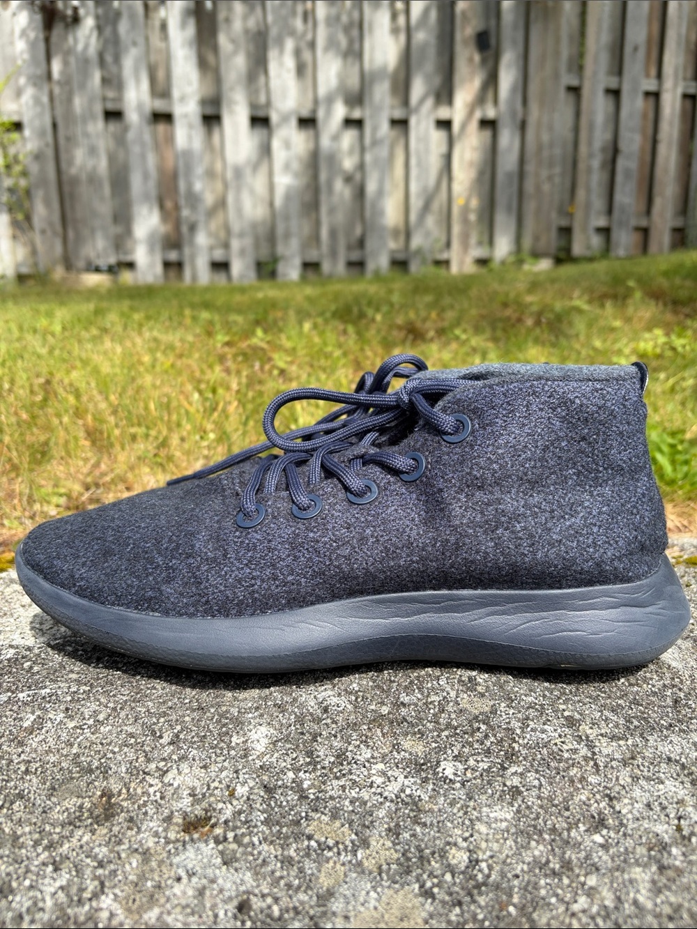 Allbirds Men's Wool Runner-Up Mizzles navy blue high top sneakers size 12